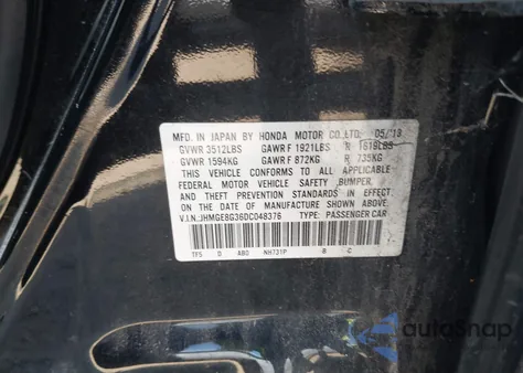 2013 Honda Fit from USA, damaged, VIN JHMGE8G36DC048376